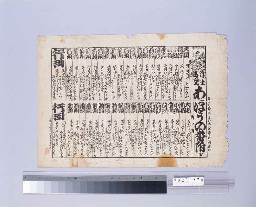 作品画像:浮世馬鹿あほうの番付