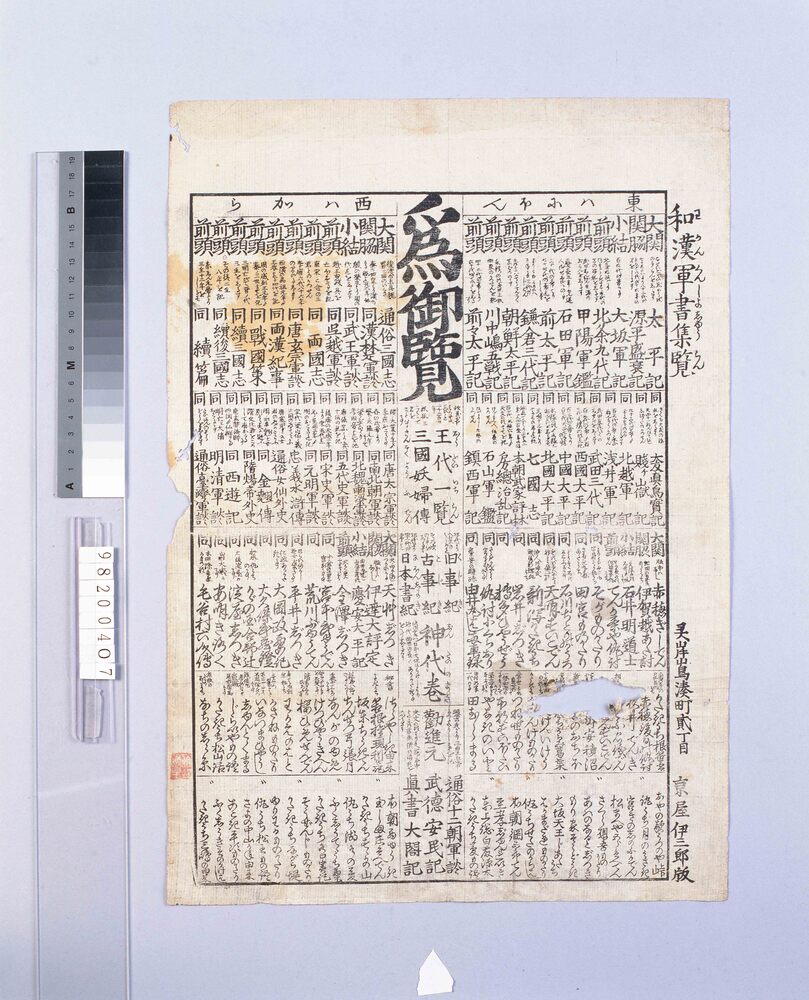 作品画像:和漢軍書集覧見立番付