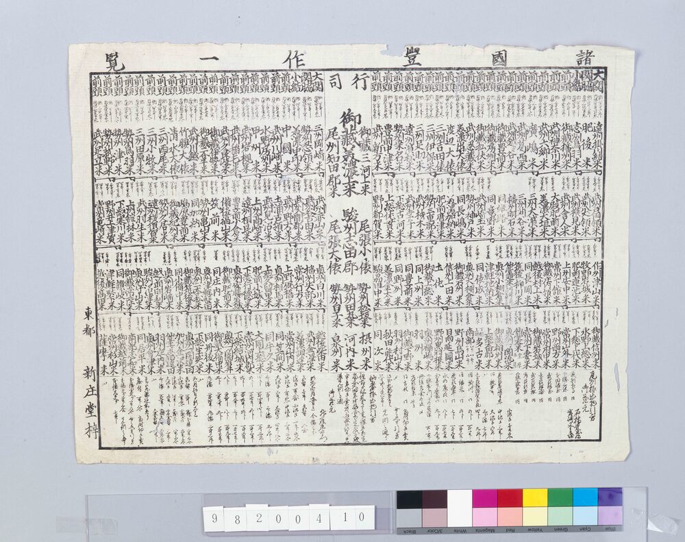 作品画像:諸国豊作一覧見立番付