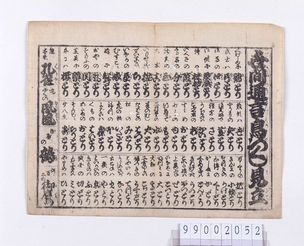 世間通言鳥づくし見立