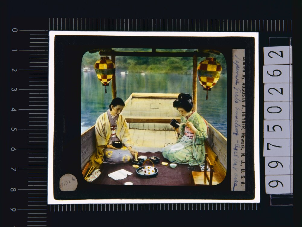 作品画像：京都 嵐山船遊び(幻燈原板)
