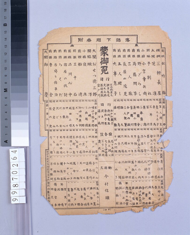 作品画像:落語下題番付