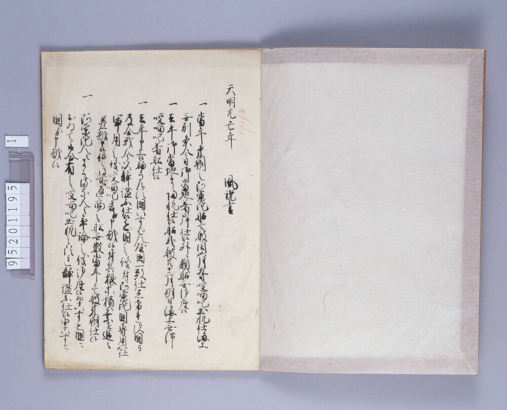 作品画像：天明元年度 和蘭風説書 邦訳 控