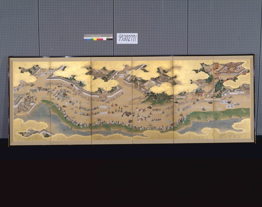 日吉山王社日光東照宮参詣図屏風