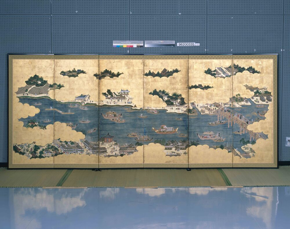 作品画像:隅田川図屏風