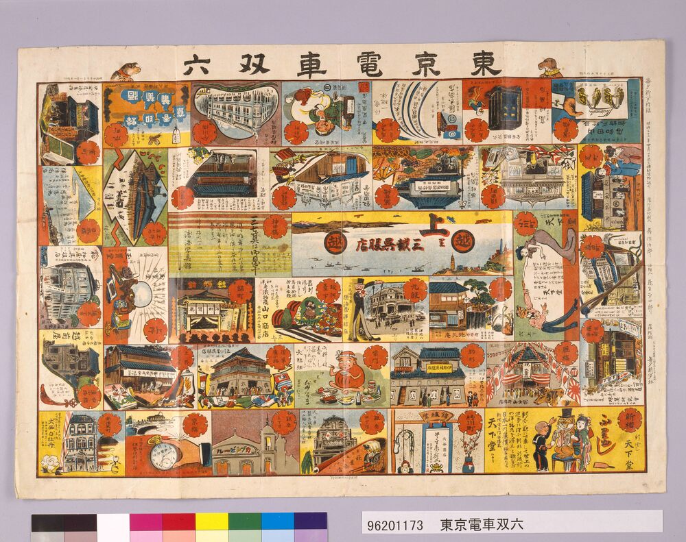 作品画像:東京電車双六(『毎夕新聞』3257号付録)