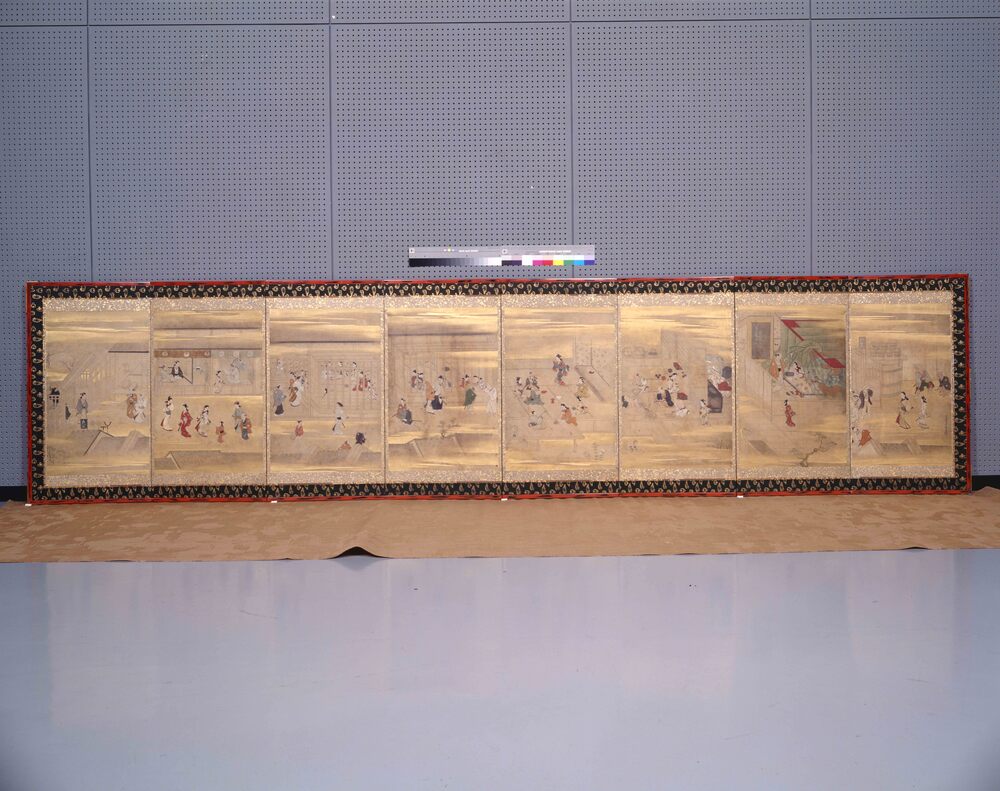 作品画像：吉原風俗図屏風