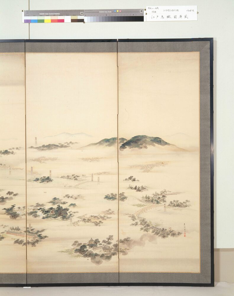 作品画像:江戸鳥瞰図屏風