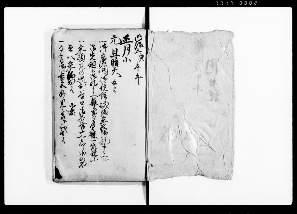 作品画像：内日記（京都壬生の殿様に仕える人物の参詣・見舞・出仕・出迎など内向きの日記）