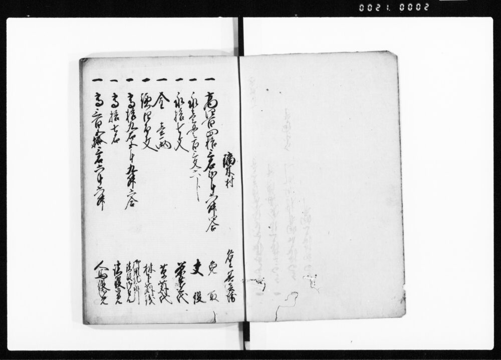 （下総国村高等書上帳）