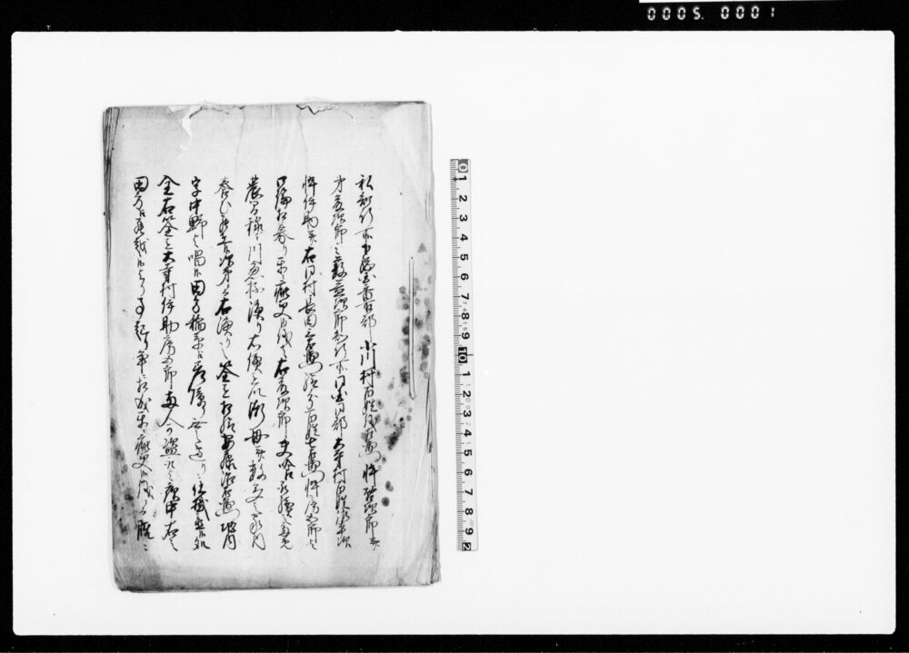 （下総国香取郡小川村百姓儀右衛門忰啓次郎・弟藤次郎并大寺村百姓佐平次忰伊助ら口論相募につき書付下書）