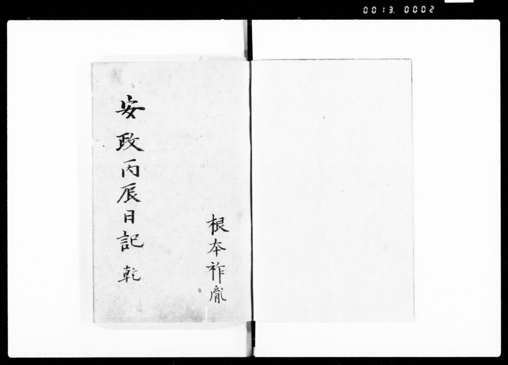 作品画像：根本祚胤日記　二乾