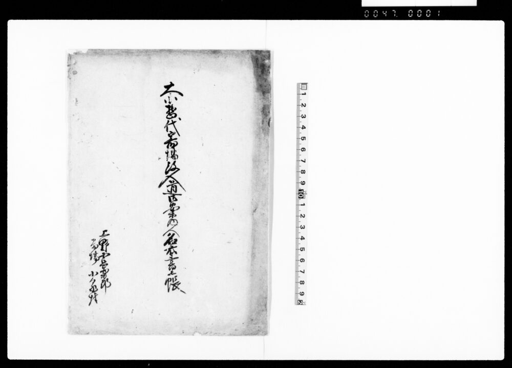 作品画像：寄場役人大小惣代道御案内人名前其外書上帳