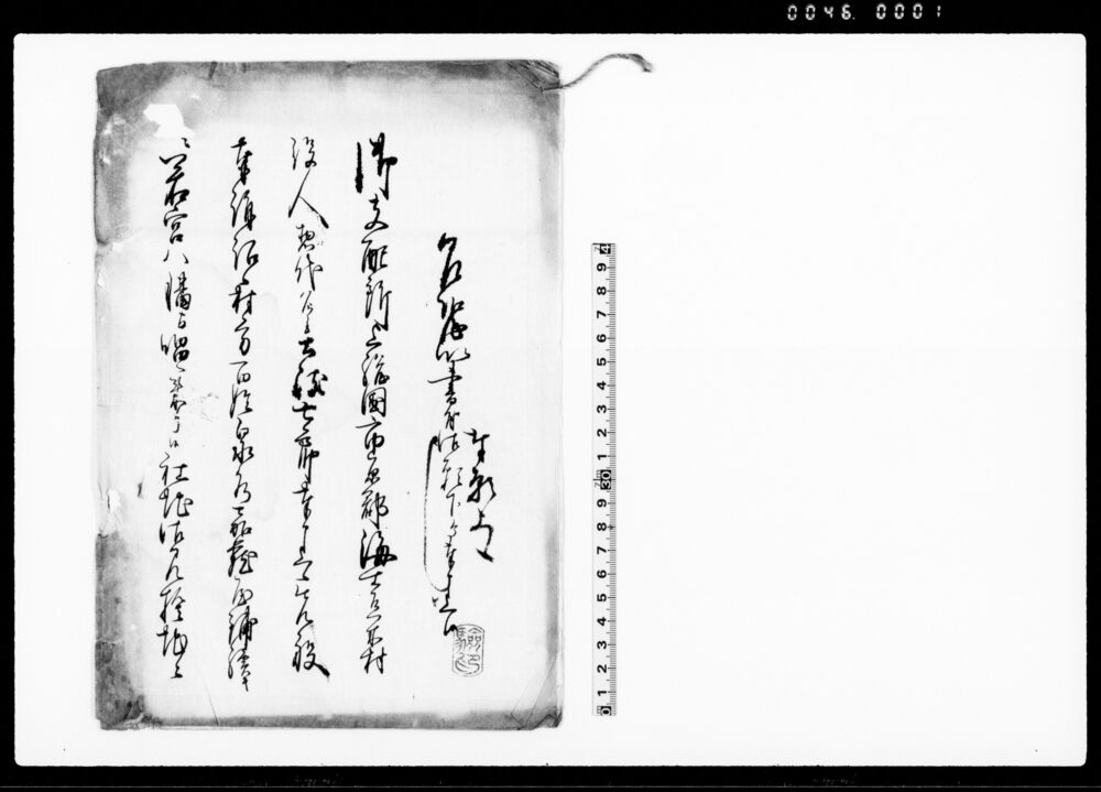 作品画像：乍恐以書付御願下ケ奉申上候（村方百姓と若宮八幡争地境界改めの処百姓詫入示談につき吟味取下願）