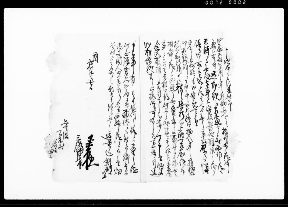 作品画像：（畑谷村雨天虫気にて年貢上納難渋の為宥免願の件につき返書）