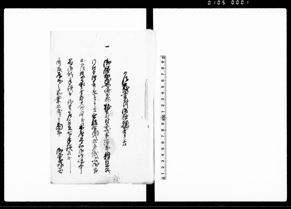 作品画像:(武州埼玉郡樋遣川村組頭千代松・百姓代三次郎一件につき諸書類書留)