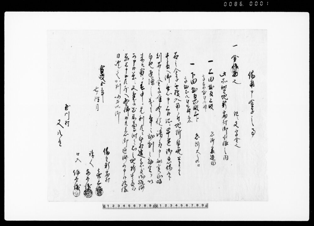 作品画像：駿河国駿東郡玉川村文書（辰年免状之事） 他