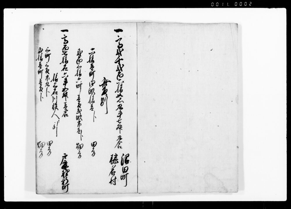 作品画像：御領内石高反別之覚（沼田藩）