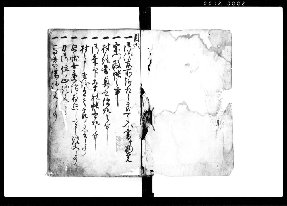 作品画像：覚書（御代官所請取之節可入書キ物覚等19ケ条）