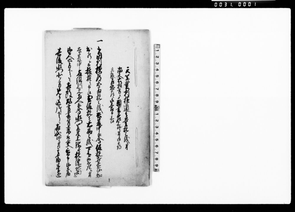 作品画像：天笠堂村横道分量杭之儀ニ付尚又右村方より願書差上候ニ付御尋之趣乍恐左ニ御書申上候