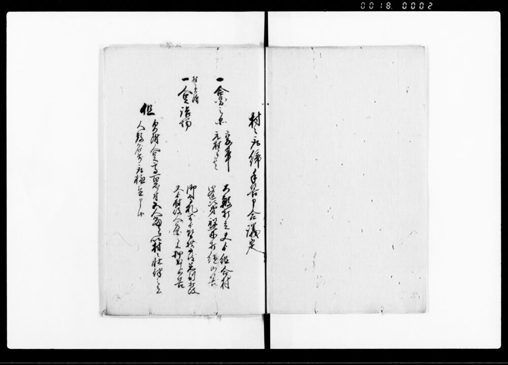 作品画像：拾八ケ村申合議定書（組合村につき悪党出入の際取極事またその他取極）