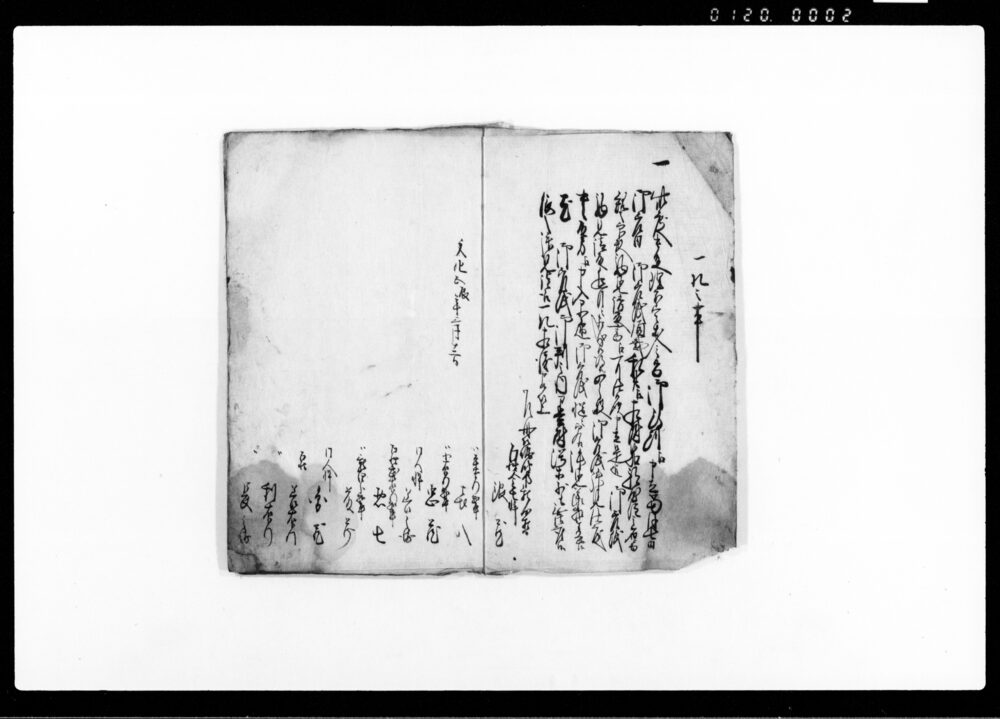 作品画像：名主　新右衛門より銀蔵外拾壱人江相掛候願書控