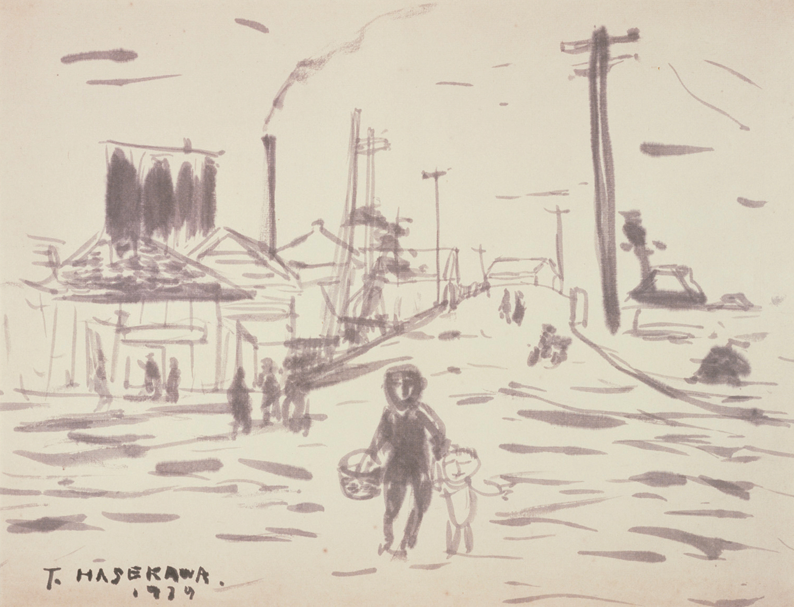 小王自由様向け 270 油絵/風景/街景/東京/荒川/土手より/P15号 小王自由様向け 270 油絵/風景/街景/東京/荒川/土手より/P15号