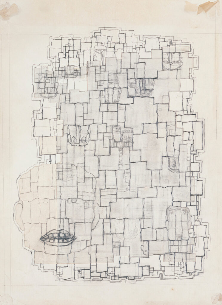 作品画像：［《かくされた顔》の下絵］