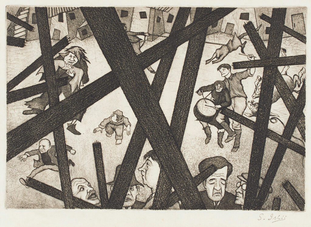 作品画像：［鼓笛、倒壊する柱］