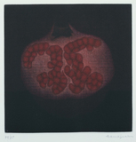 作品画像：ざくろ［『Hamaguchi’s six original color mezzotints（６つのカラーメゾチント）』より］