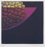 作品画像：ぶどう［『Hamaguchi’s six original color mezzotints（６つのカラーメゾチント）』より］