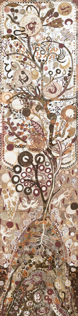 作品画像：泥絵・へその木