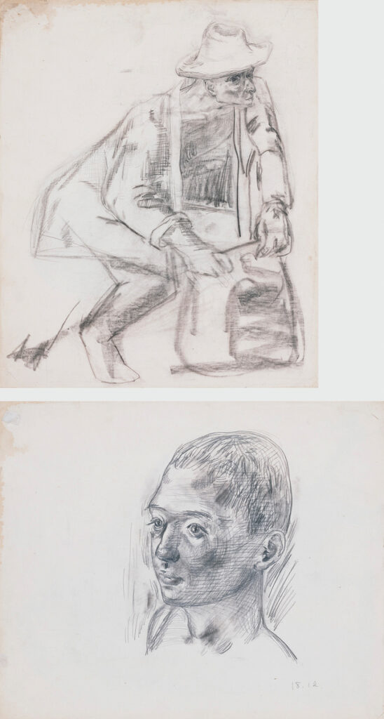 作品画像：袋を首にかけた男［裏：男の顔］