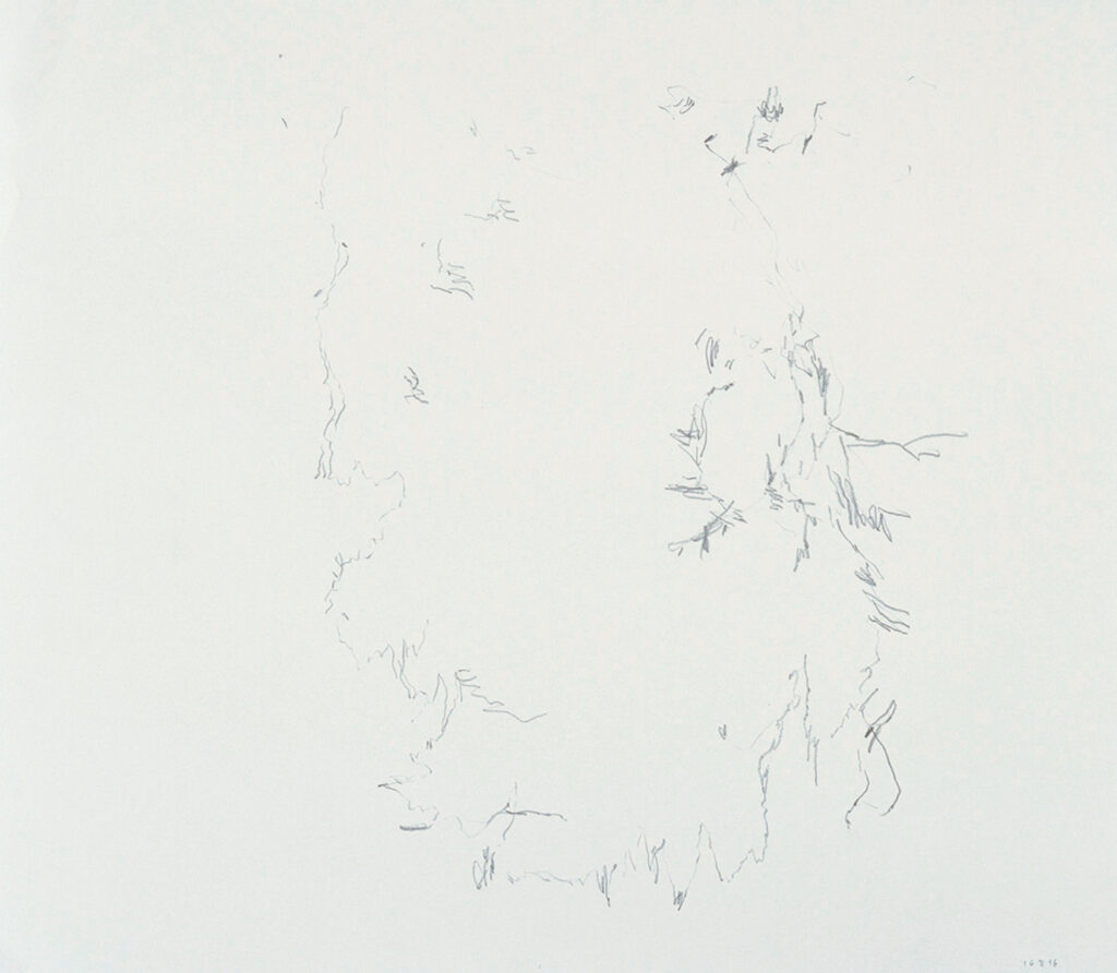 作品画像：《柔かに、還元》シリーズのための前哨的作業譜断片（A-1）