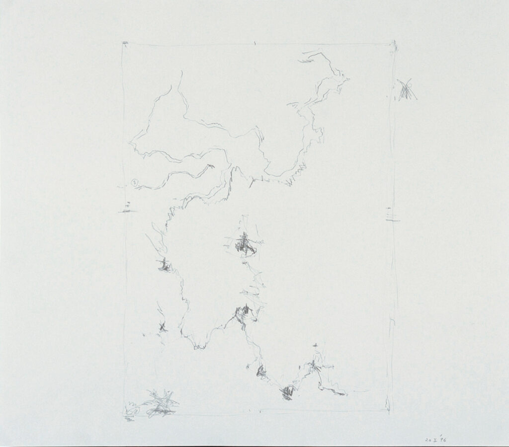 作品画像：《柔かに、還元》シリーズのための前哨的作業譜断片（A-5）