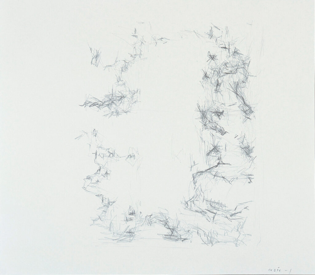 作品画像：《柔かに、還元》シリーズのための前哨的作業譜断片（A-6）