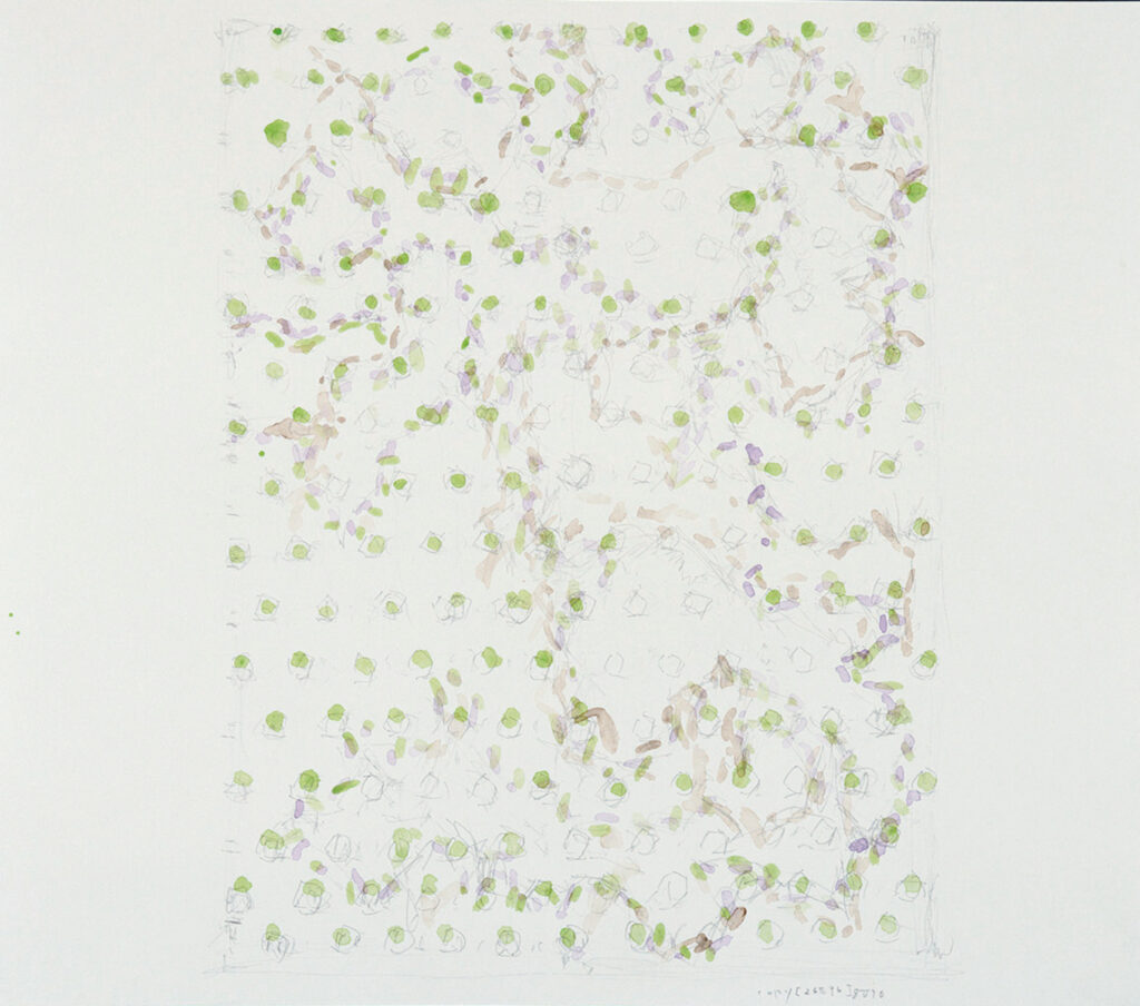 作品画像：《柔かに、還元 Ⅲ》のための作業譜断片（D-2）