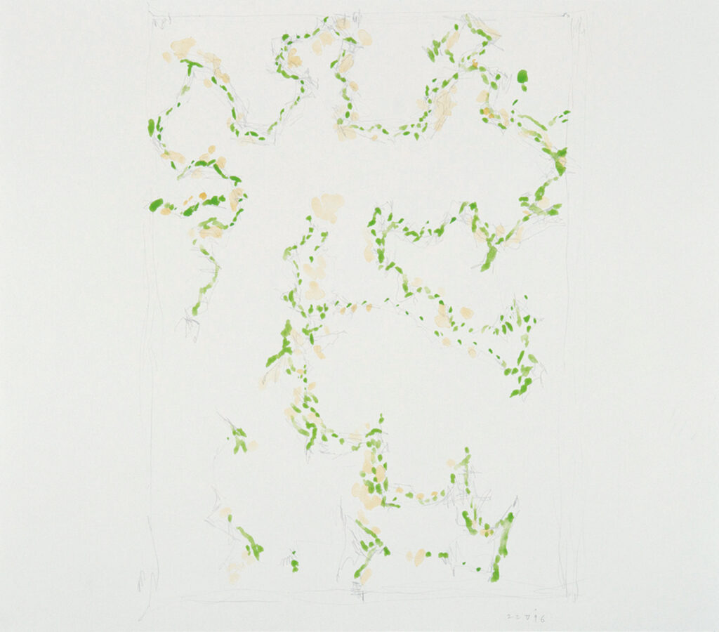 作品画像：《柔かに、還元 Ⅲ》のための作業譜断片（D-6）