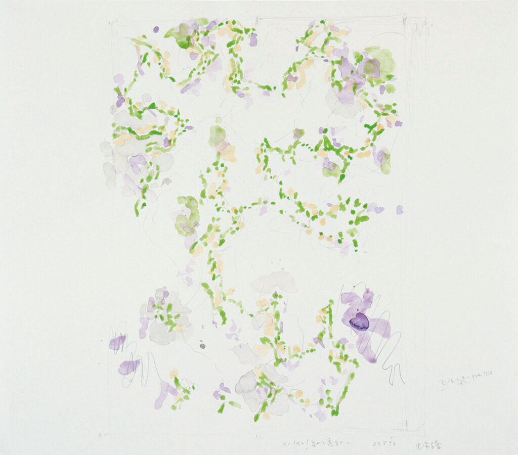 作品画像：《柔かに、還元 Ⅲ》のための作業譜断片（D-8）