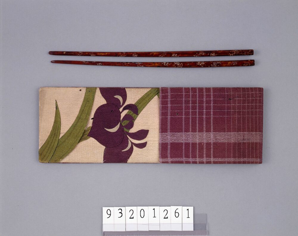 作品画像：押絵燕子花文揚子入 箸