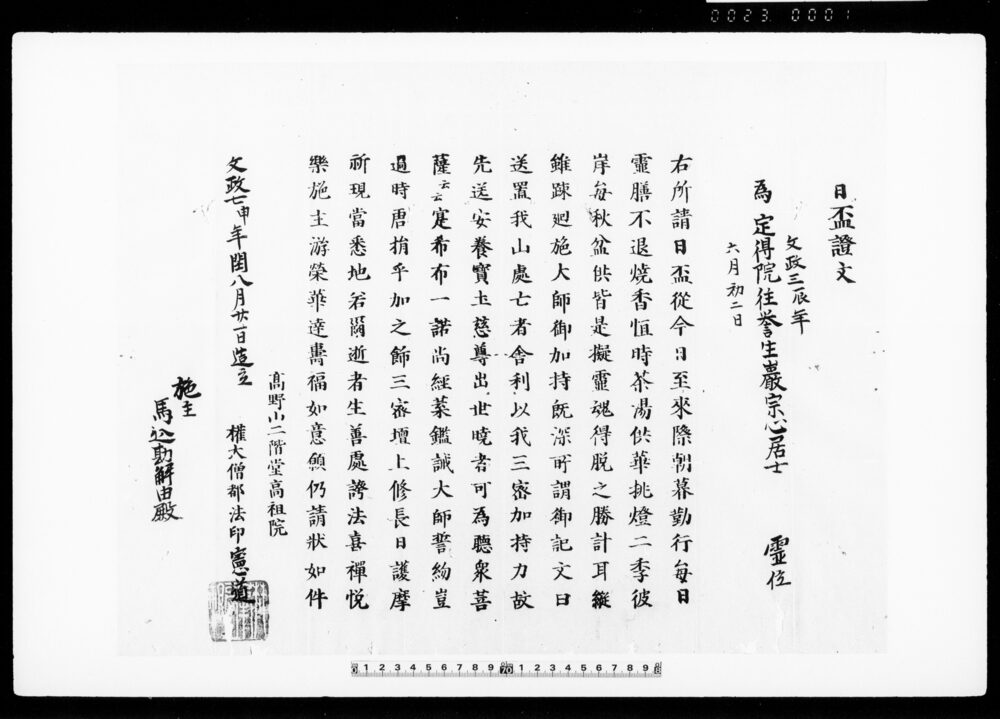 作品画像：日盃証文