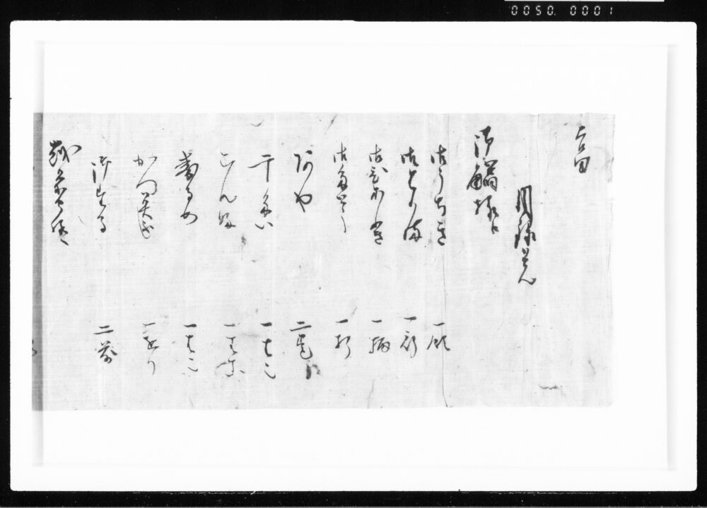 作品画像：目録覚 江戸幕府御徒組相原家文書