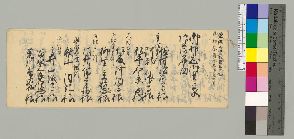 御神忌御用被蒙仰候御名面書上(東照宮弐百五十回忌につき)