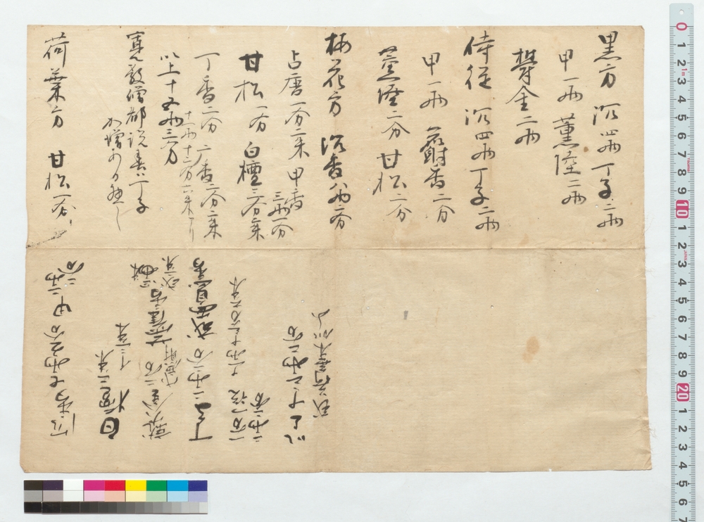 作品画像：[薫物調合材料書上]