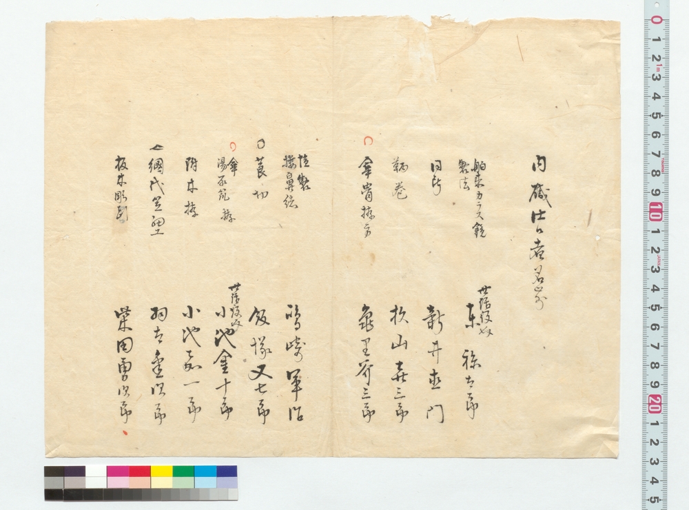 作品画像：内職仕候者名前