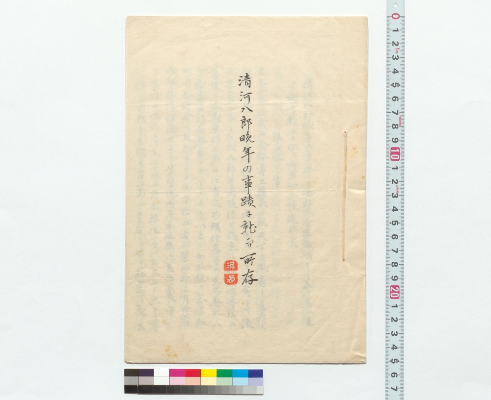 作品画像：清河八郎晩年の事蹟に就て所存