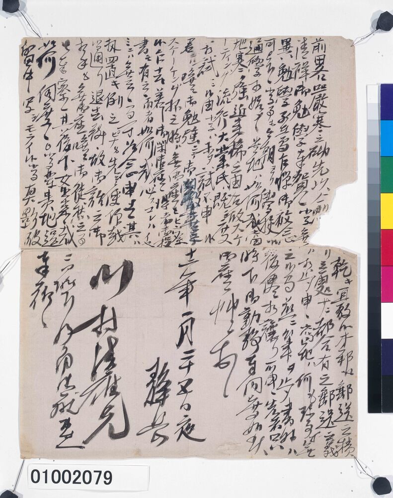 作品画像：川村清雄宛書簡（小子の真影乾きつつあり）