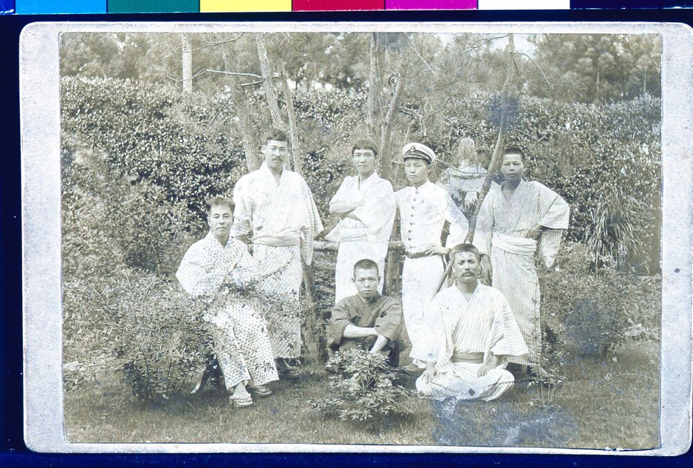 作品画像：川村清雄他集合写真(小笠原子爵家にて)