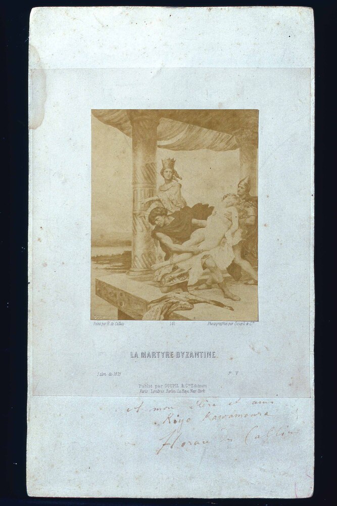 作品画像：オラース・ド・カリアス画「La Martye Byzantine(ビザンチンの女殉教者）」