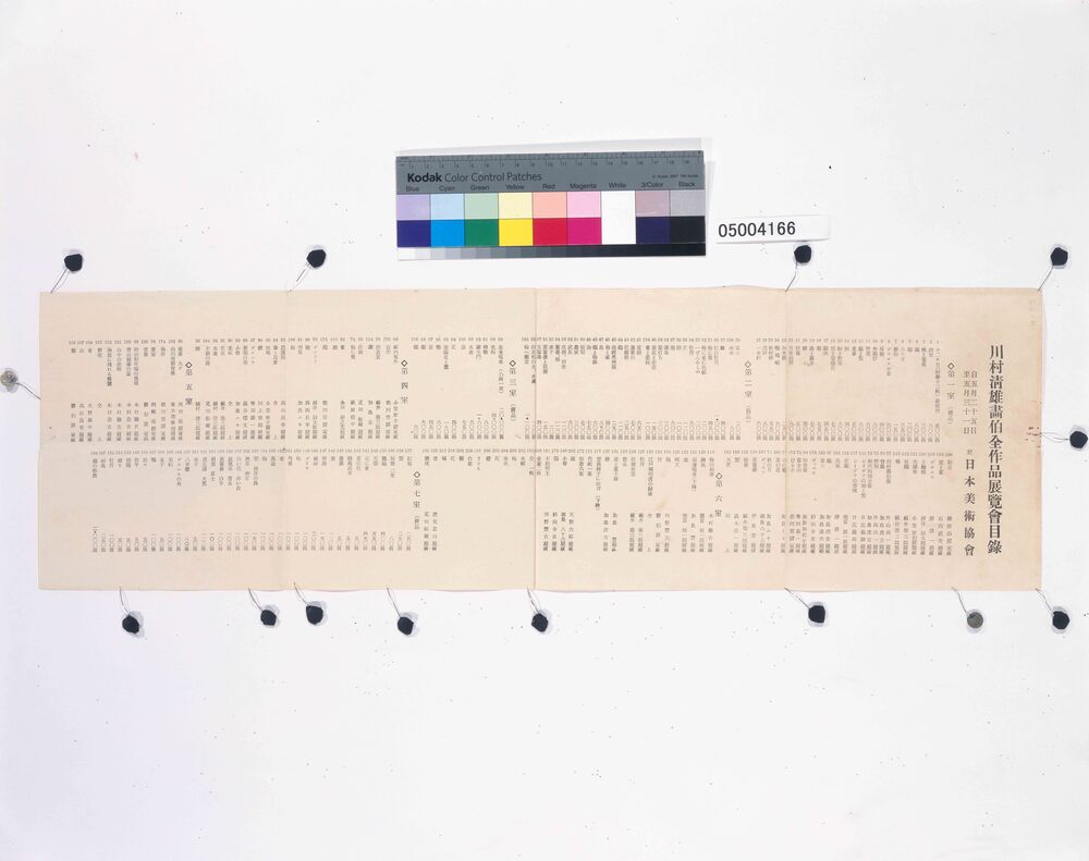 作品画像：川村清雄画伯全作品展覧会招待状及び目録